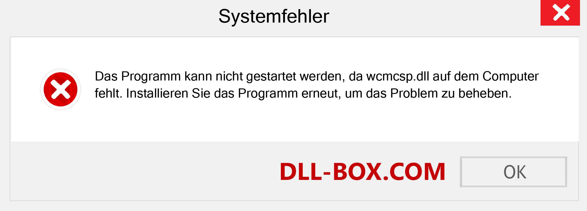 wcmcsp.dll-Datei fehlt?. Download für Windows 7, 8, 10 - Fix wcmcsp dll Missing Error unter Windows, Fotos, Bildern